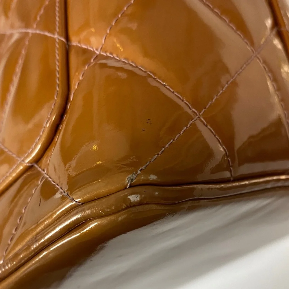 CHANEL Tan Quilted Shoulder Bag